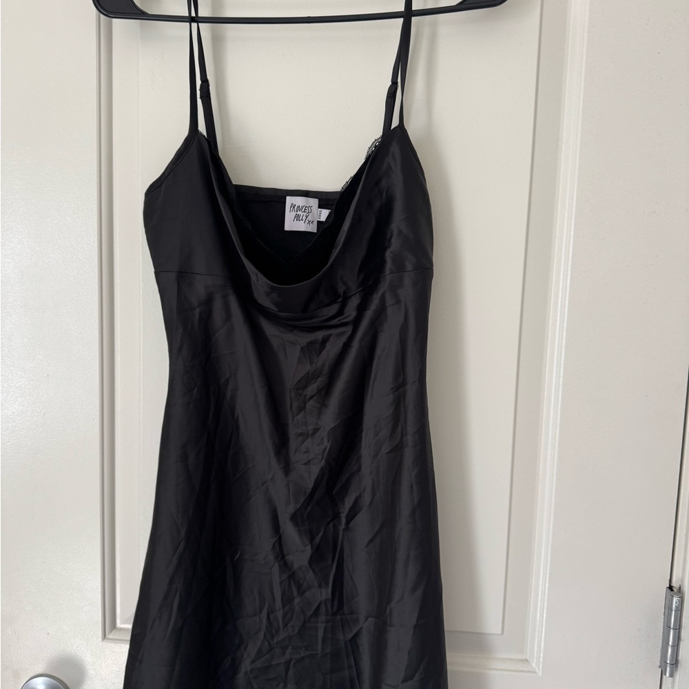 Princess Polly Charcoal Satin Neck Dress